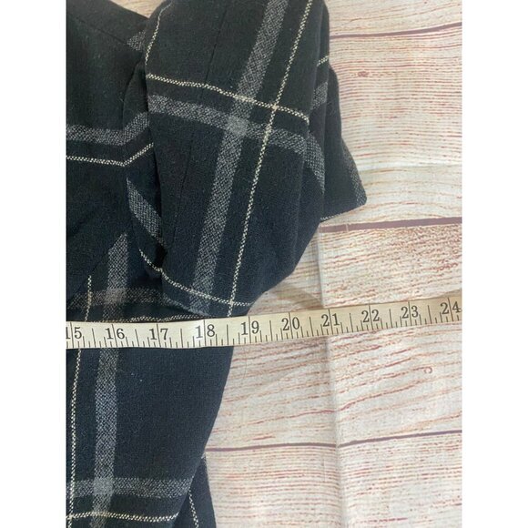 Banana Republic Women's Wool Blend Plaid Crop Short Sleeve Coat - Small - Picture 9 of 16